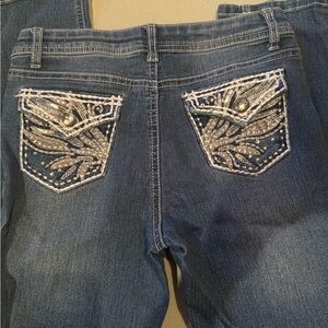 Blue Embellished Jeans